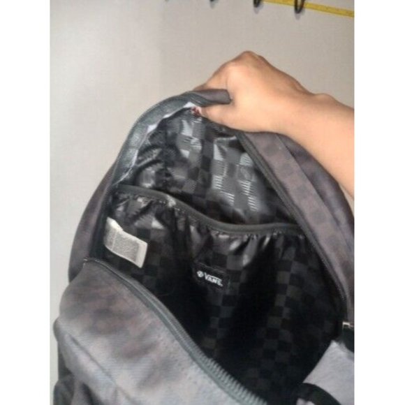 Vans - ALUMNI PACK Backpack Brown And Black CHECKERBOARD Checkers LAPTOP SLEEVE - Picture 3 of 5